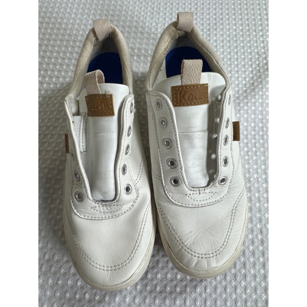 Keds Sneakers Womens 6 Center Slip On White Leather EUC